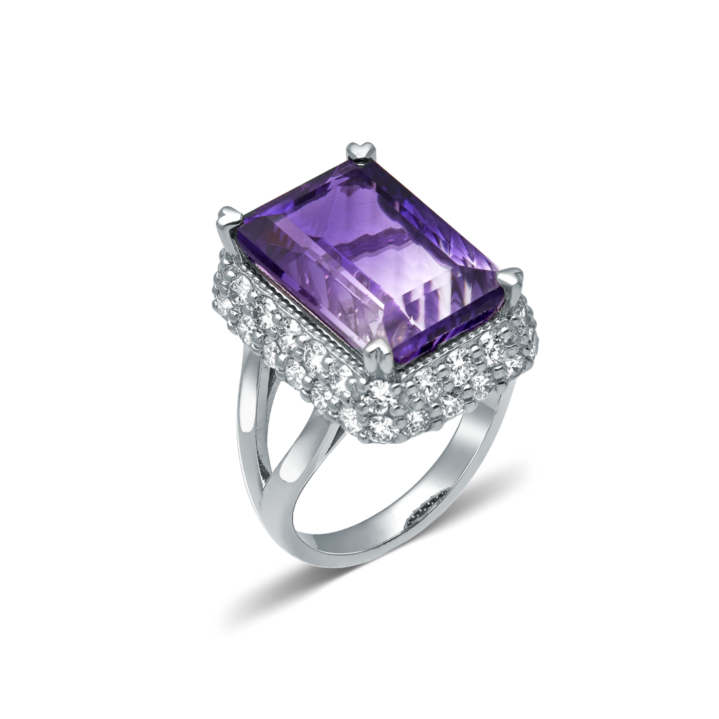 Devous Ametrin Ring with Diamonds