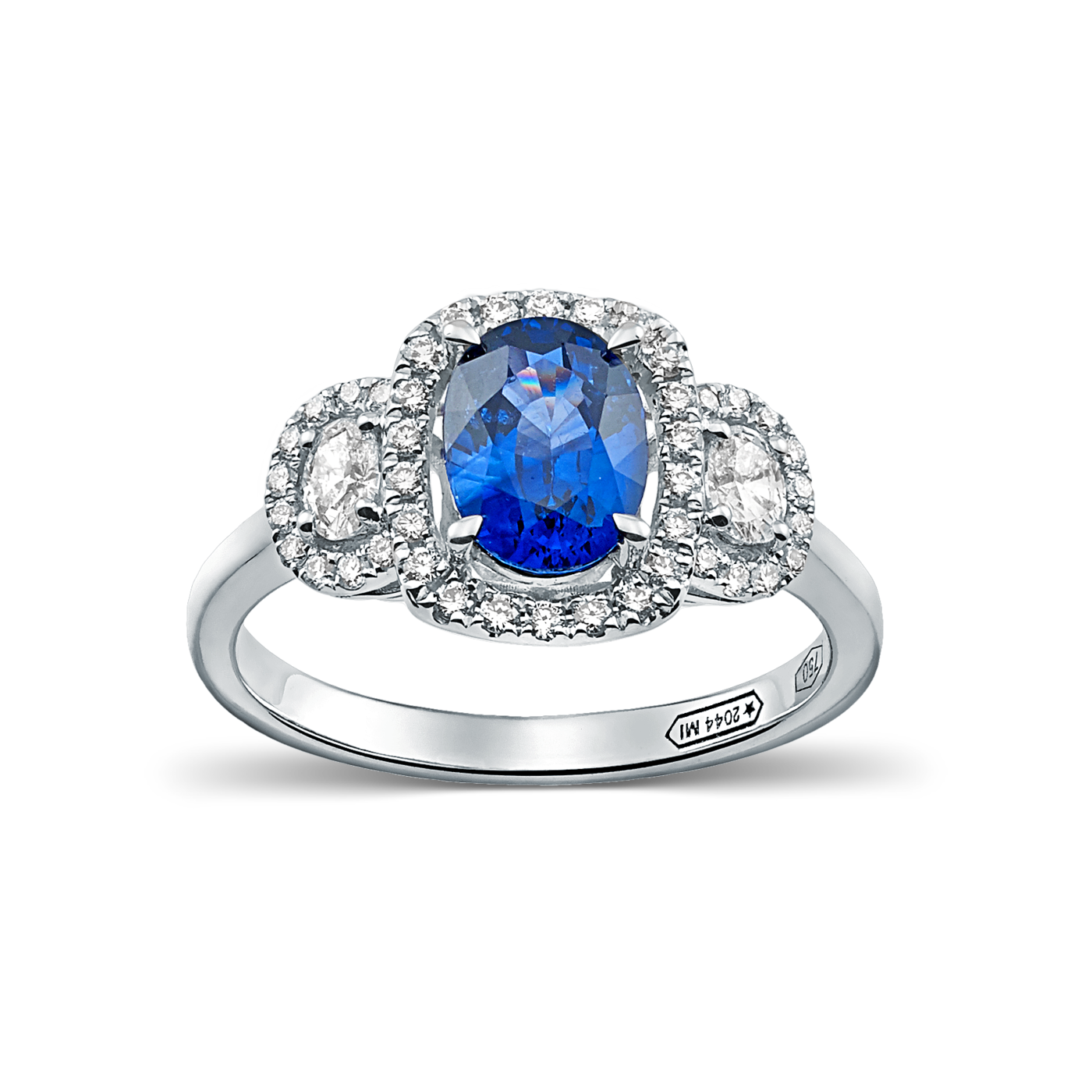 Devous Blue Sapphire Ring with Diamonds