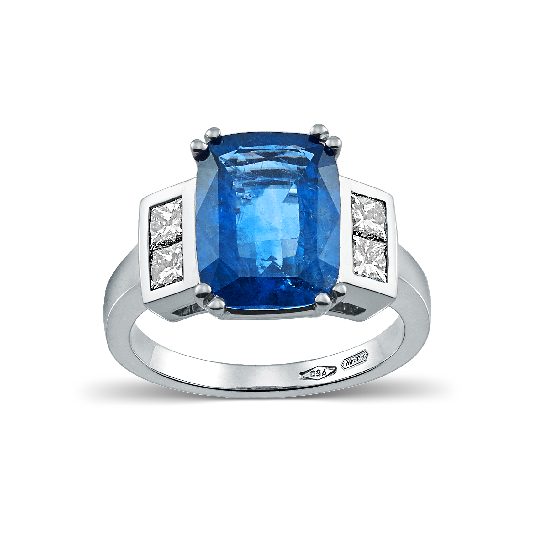Devous Blue Sapphire Ring with Diamonds - Devous Jewels Santorini