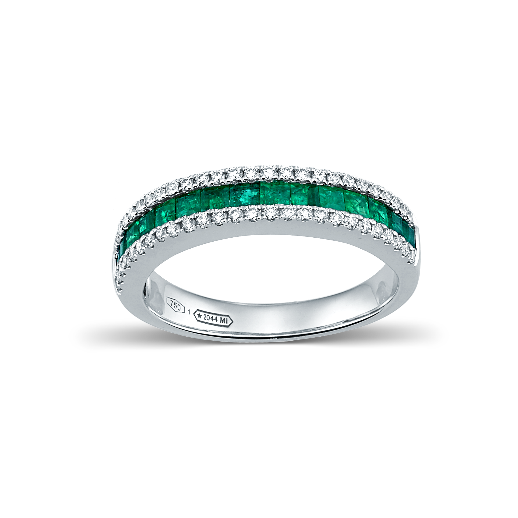 Devous Emeralds and Diamonds Ring - Devous Jewels Santorini