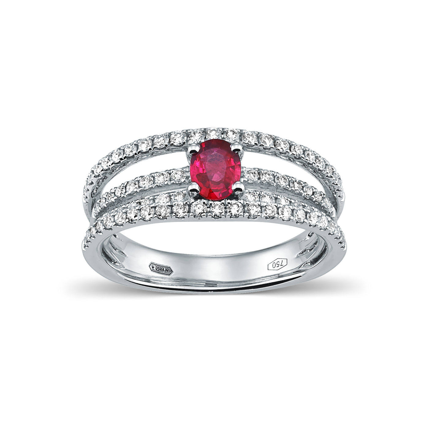 Devous Ruby Ring with Diamonds