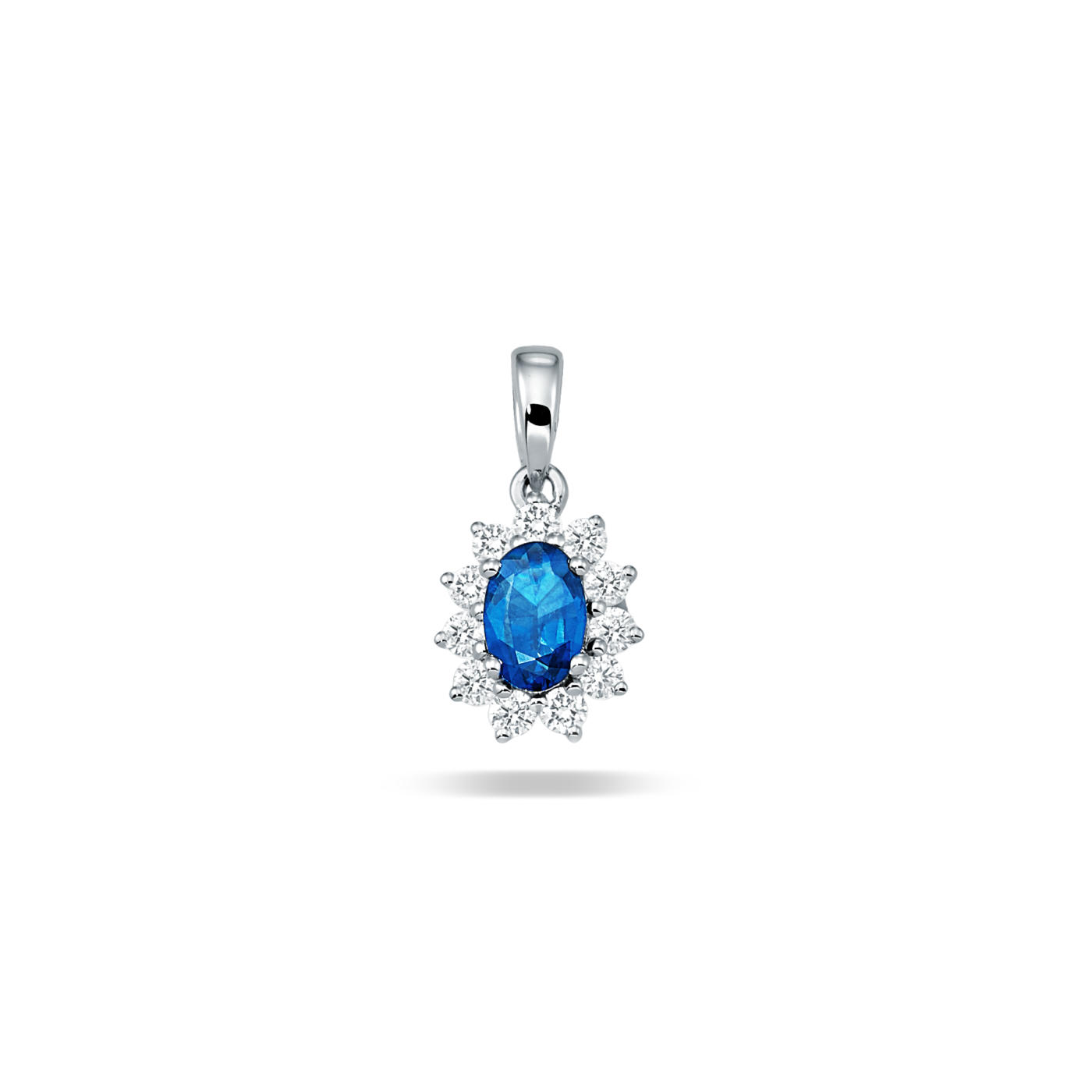 Devous Blue Sapphire Pendant with Diamonds