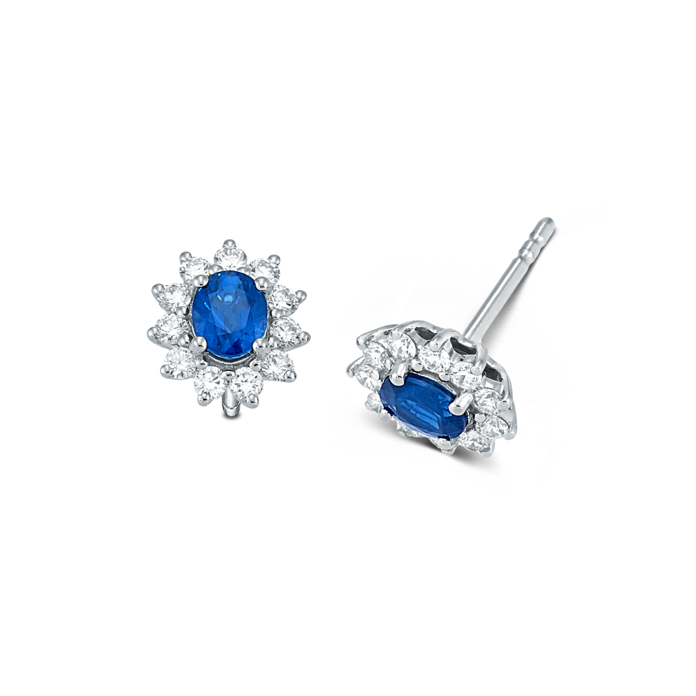Devous Earrings with Blue Sapphire and Diamonds