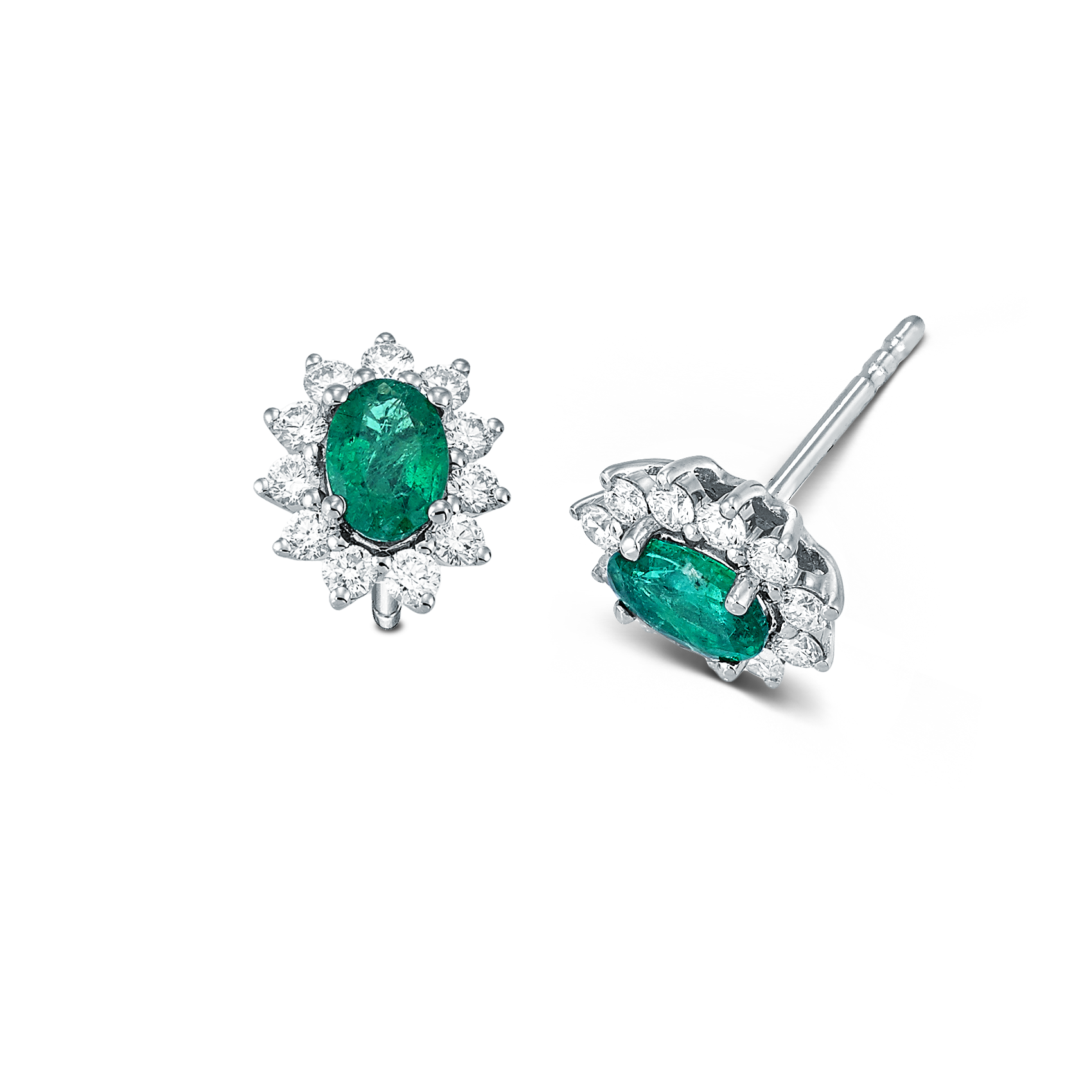 Devous Earrings with Emeralds and Diamonds - Devous Jewels Santorini